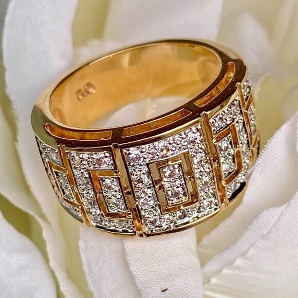 Premier Designs Beautiful Pavé Set Cubic Zirconia "CODE" Statement Ring - Size 7 - Picture 4 of 5